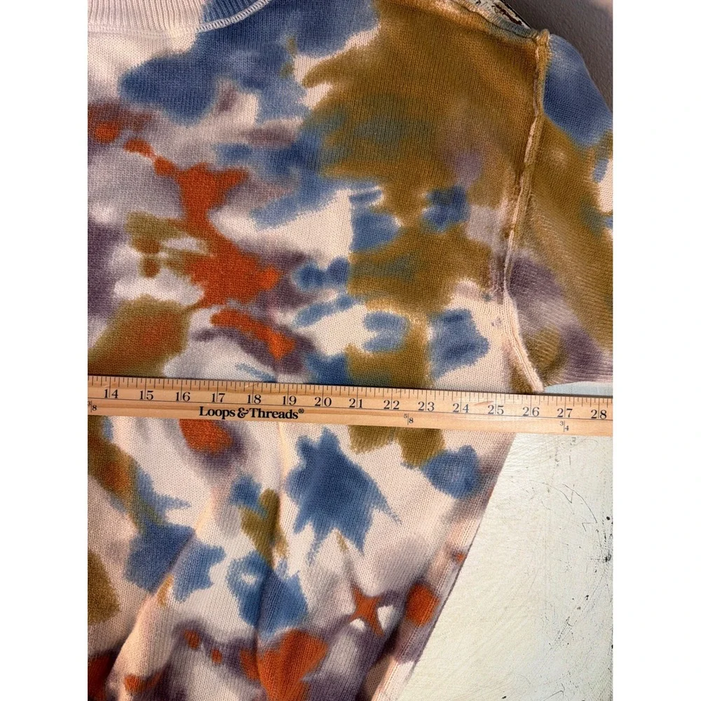 Natural Life Tie Dye Sweater Womens S/M Oversized Cotton Boho Crew Neck Blue - Picture 7 of 7